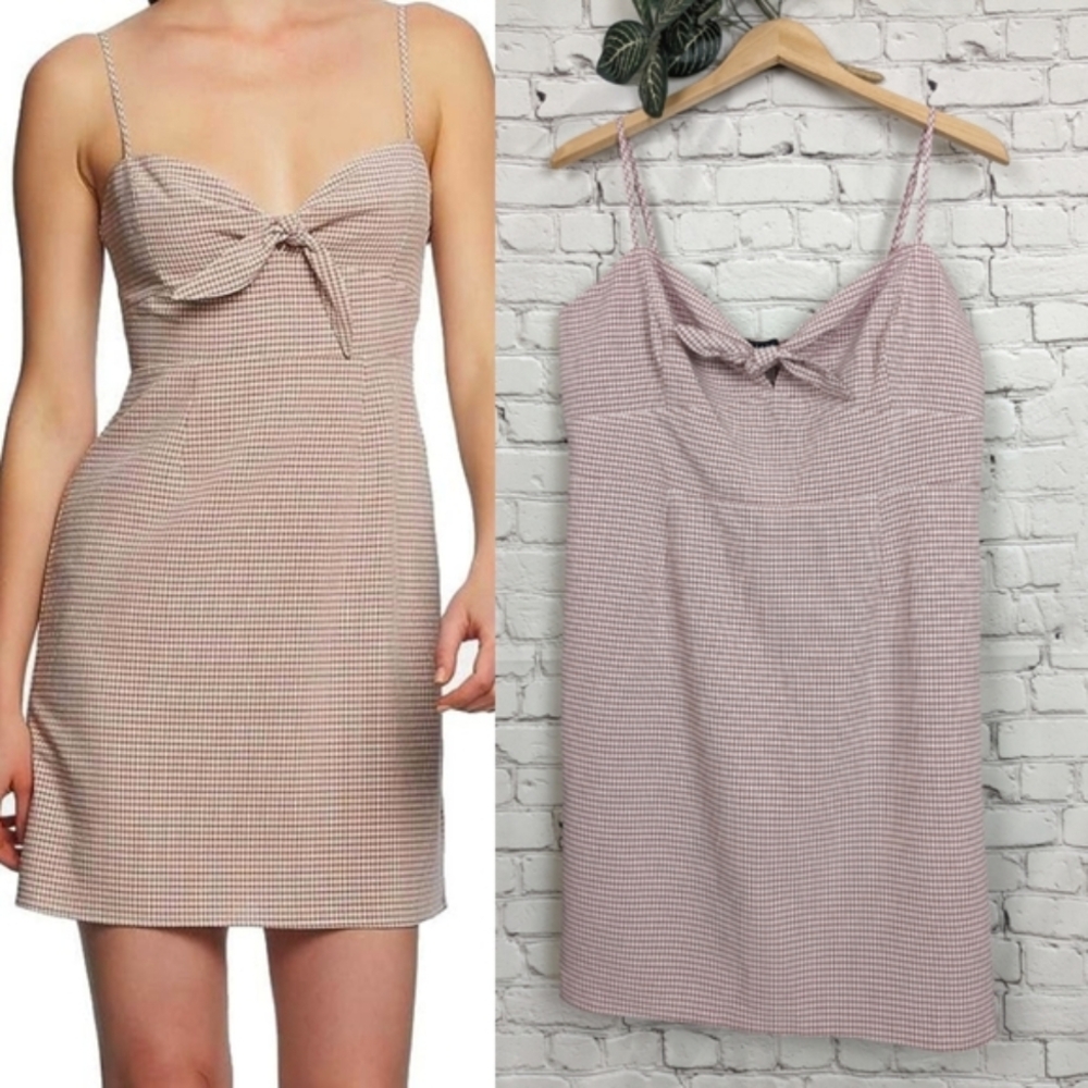 Pink Plaid Bow Front Spring Valentine's Day Dress